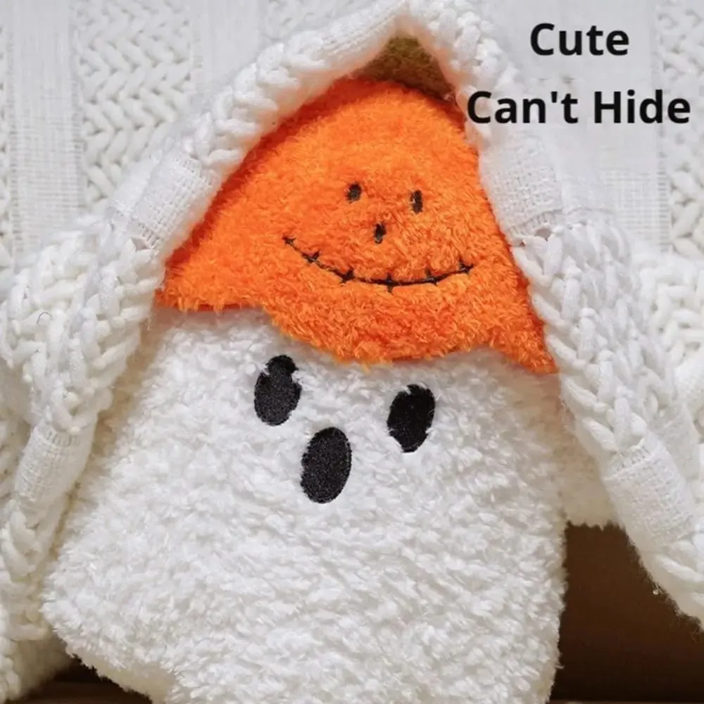 Cozy Ghost Decorative Cushion Hug Pillow Fabric PP Cotton Filling Pumpkin Pillow Ghost Halloween Theme