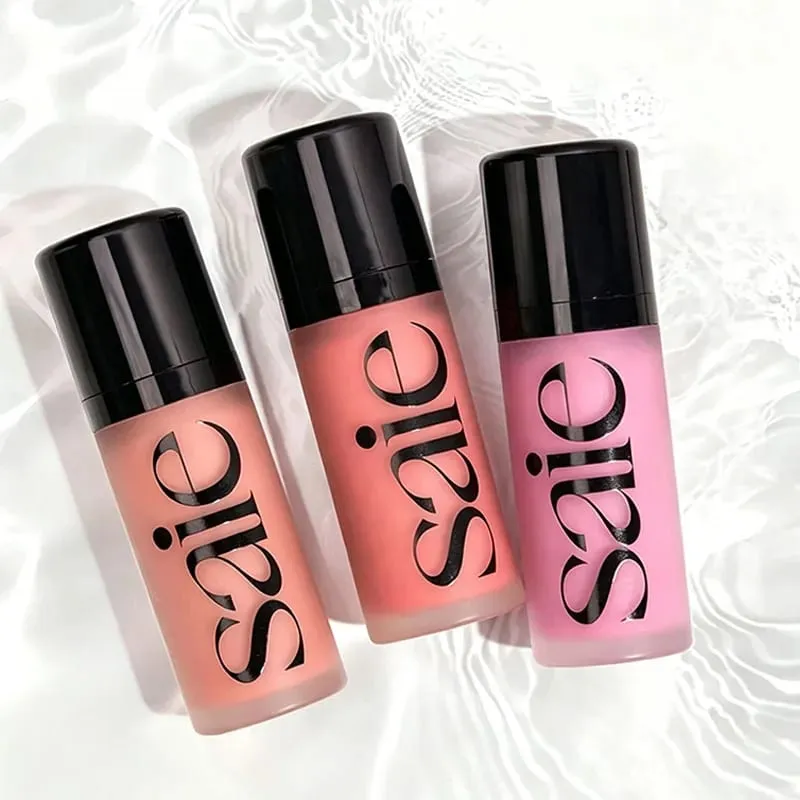 Saie Hydrating Dewy Liquid Blush Buildable Luminous Multi-Use Cheek & Lip Tint Suitable for All Skin Types Natural Facial Makeup
