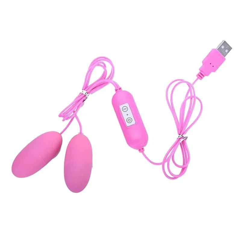Vibrador de bala com motor duplo, ovo vibratório recarregável por USB, estimulador de clitóris, massageador, brinquedo sexual de prazer em múltiplas velocidades