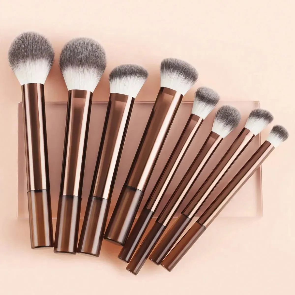 Professional Multifunctional Makeup Brush Set 8pcs Long-Handle Makeup Brushes Including Powder Blush Foundation Contour Nos