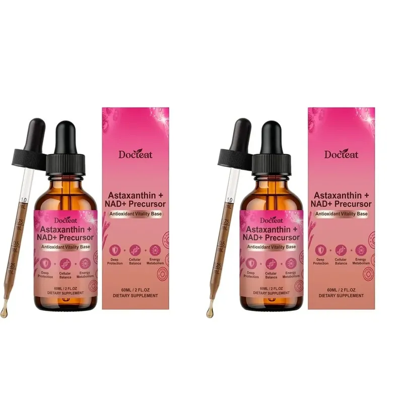 Docteat 蝦紅素+ NAD+ 前驅液可支持細胞營養和能量代謝抗氧化活力基礎 60 毫升