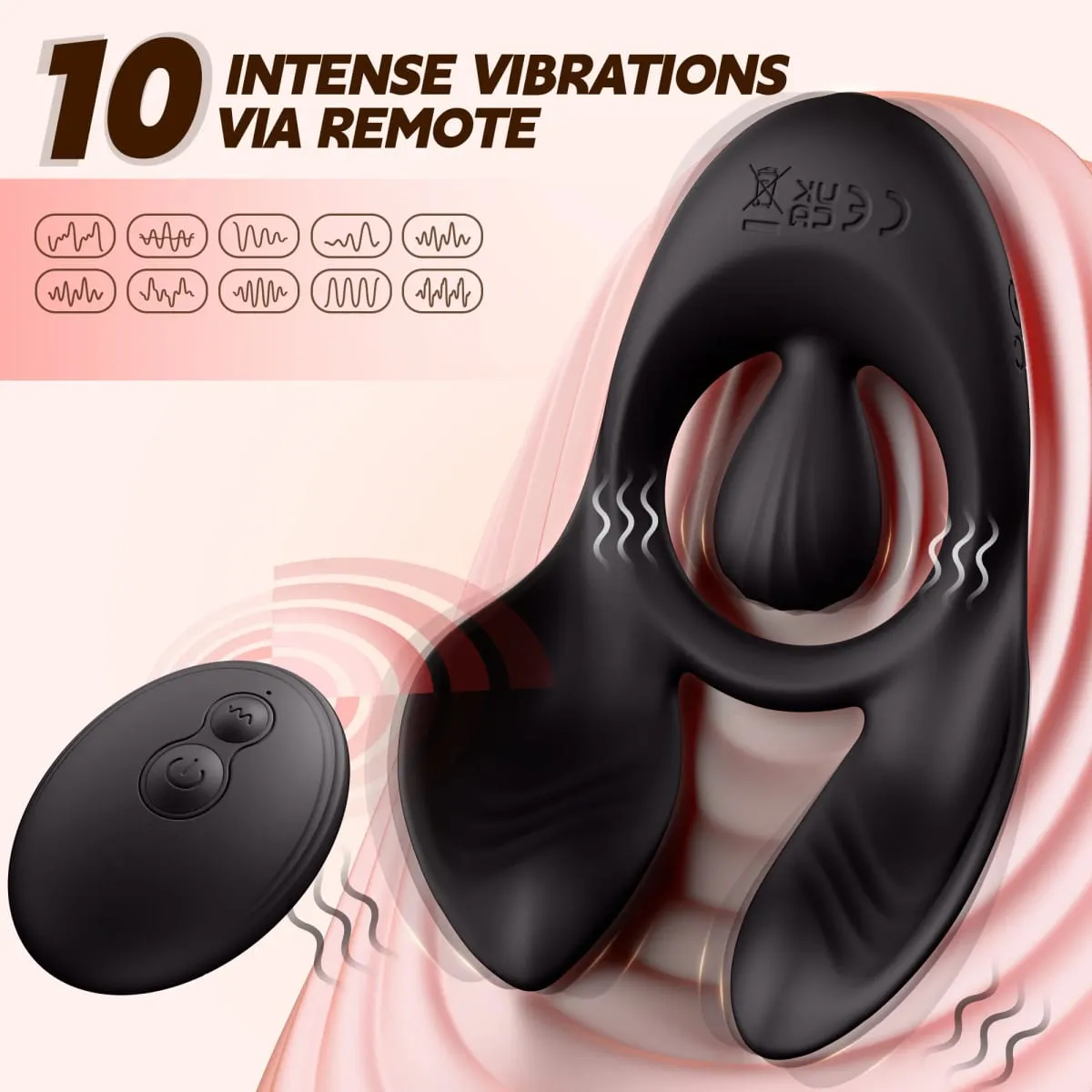 Anel peniano vibratório para homens, retardador de ejaculação, vibrador de testículos, controle remoto, anel peniano, estimulador de clitóris, brinquedo sexual para homens — image 2