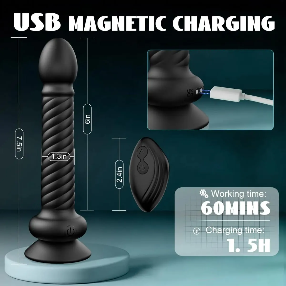Vibrador anal contorcido, massageador de próstata masculino, plug anal vibratório com controle remoto, brinquedos sexuais adultos para homens, mulheres gays