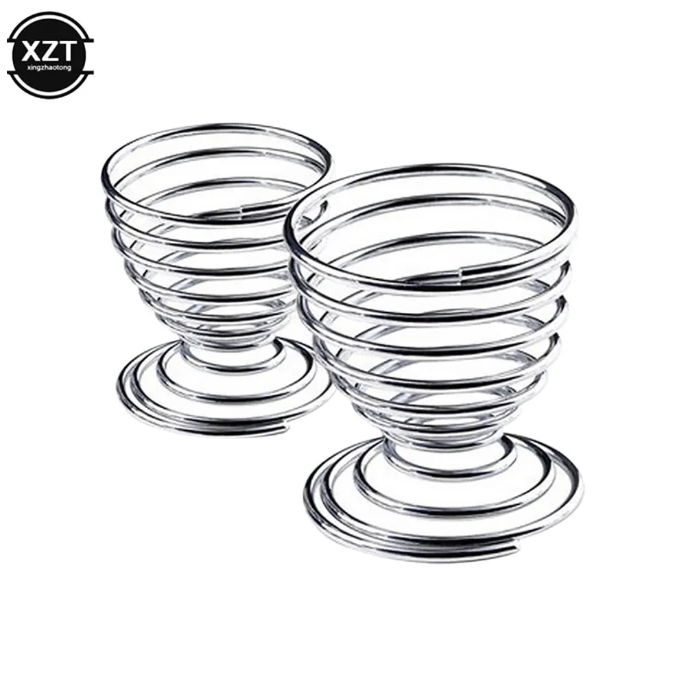 Suporte para ovos em espiral, 2 peças, copo de ovo cozido, cozinha, café da manhã, primavera, copo de ovo, ferramenta de cozinha, utensílio de cozinha