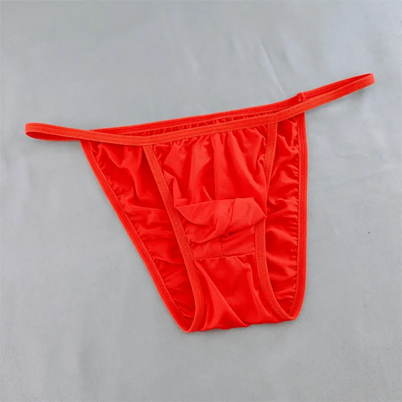 Ice Silk Briefs Men Underwear Solid Color Male Underpants Ultra-Thin Seamless Panties Thin Belt Low Waist