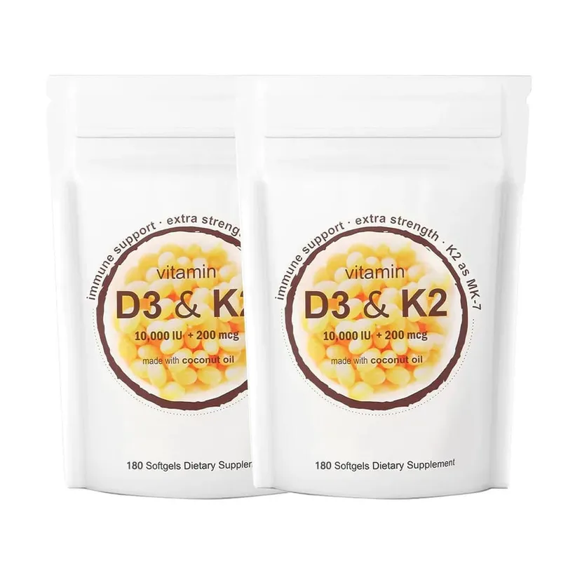 Vitamin D3 10 000iu + K2 MK7 200mcg Softgels | 2-in-1 Complex with Coconut Oil | Supports Heart Bone Teeth & Immune Health — image 8