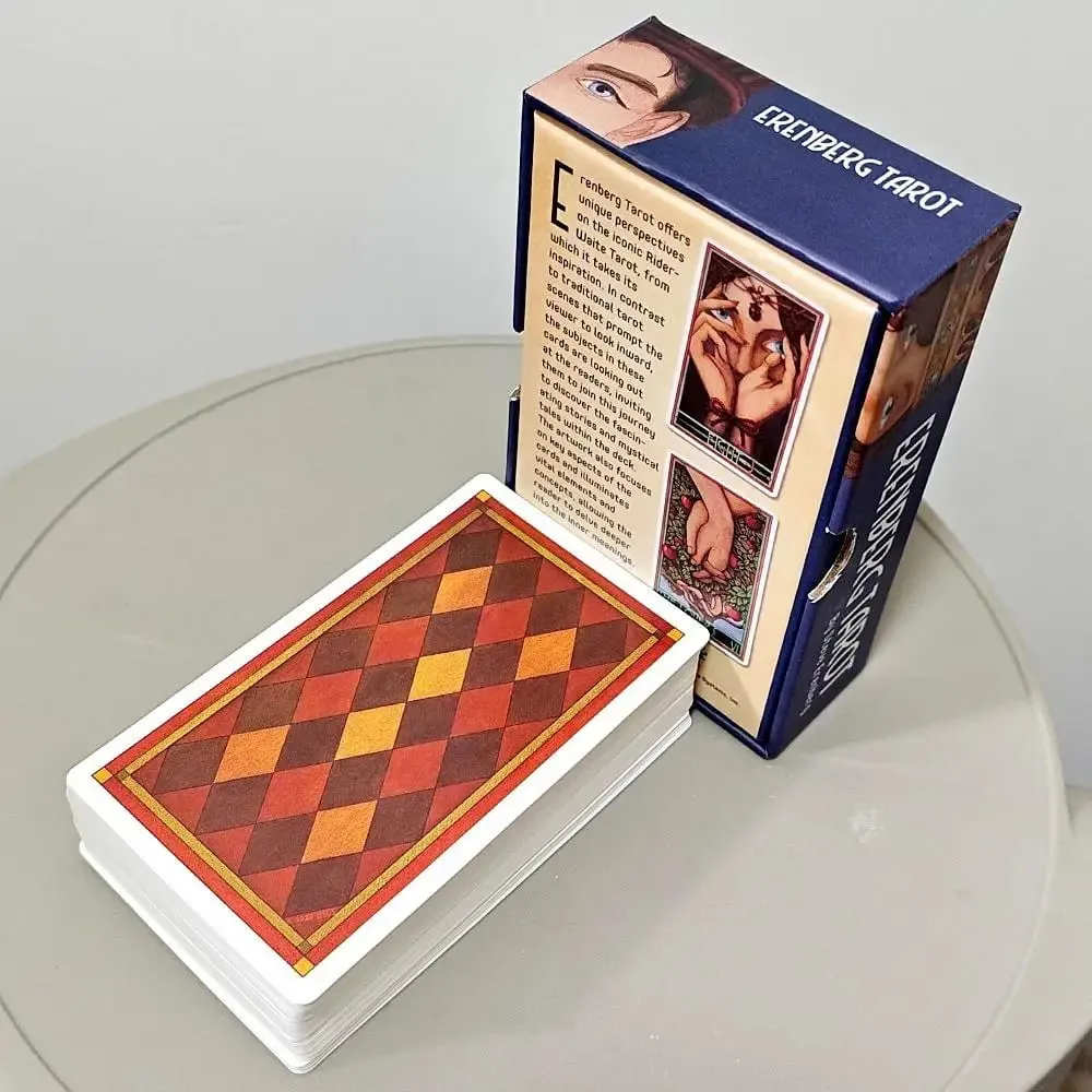 Jeu de Tarot Erenberg 12*7cm dans une boîte rigide, Illustrations intimes en gros plan-cartes de Tarot Standard, papier cartonné à Double gaufrage