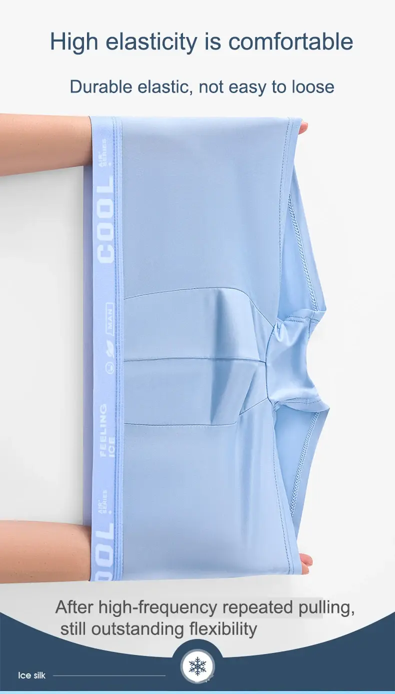 Boxers Ice Silk Man Underwear Graphene Men Underpants Breathable Comfortable Men's Panties Ultrathin Shorts Trunk Plus Size 6XL
