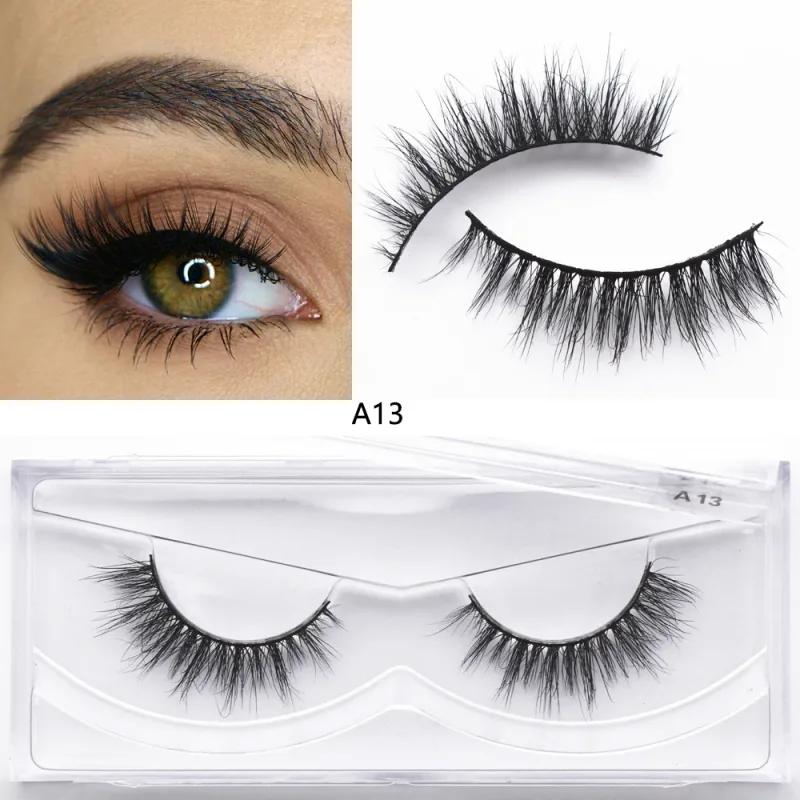 D20 Real Mink Lashes Eyelashes Extension Natural Long Winged Volume Eye Lashes Handmade Mink Fake Eyelash Makeup Lash