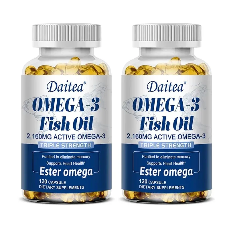 Omega 3 Fish Oil - EPA & DHA Highest Potency for Joint & Brain Support Heart Health Eyes