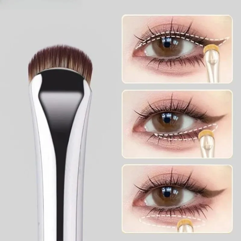 Ferramentas cosméticas de olho pequeno fino afiado 2/1 pçs pincéis de maquiagem delineador curvo ferramentas de manchas de maquiagem de olho pincel de sombra macia de precisão