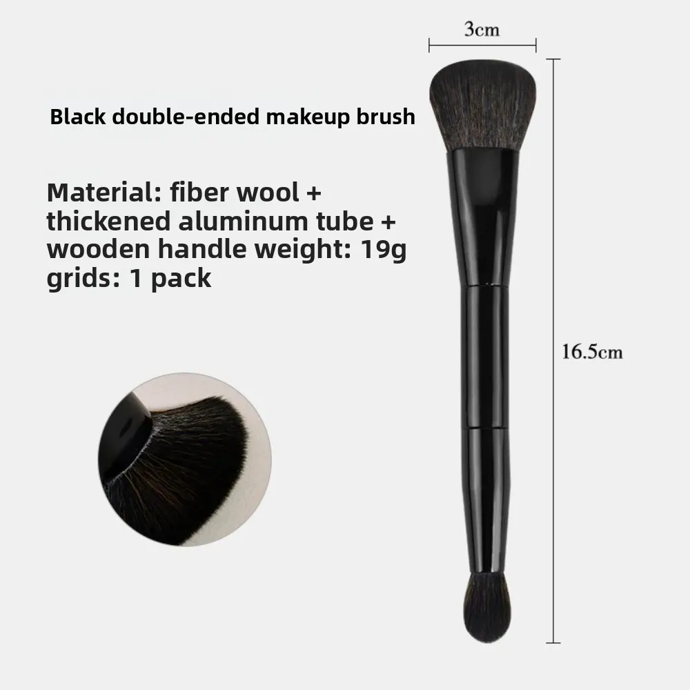 Pincel de maquiagem de cabeça dupla 2 em 1, pincel para blush, corretivo, iluminador, pó, mistura, contorno, ferramentas de maquiagem de beleza — image 5
