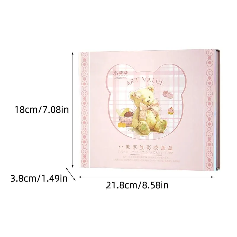 ART VALUE 7 件組彩妝組包含 3 色霧面唇泥 1 個粉餅 1 個腮紅 1 個眼影盤 1 個項鍊美容彩妝套裝