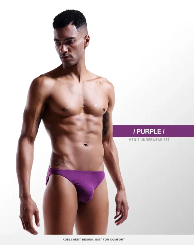 5pcs Men's briefs U convex mode thin stretch sexy low waist tight narrow hem underpants