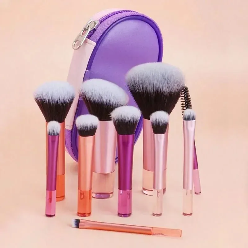 10 pçs/saco mini conjunto de pincéis de maquiagem em pó sombra fundação blush liquidificador corretivo beleza ferramentas de maquiagem escova profissional