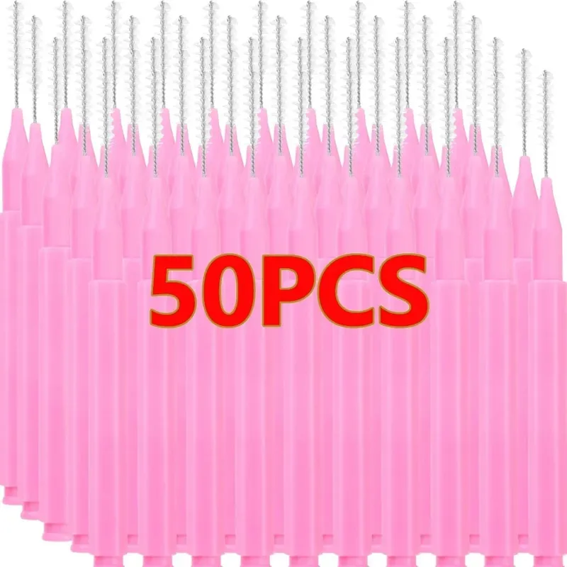 50pcs Mini Eyebrow Brush Disposable Lightweight Brow Lifting Brushes Portable Eyelash Extension Comb Perm Brush Lash Accessories