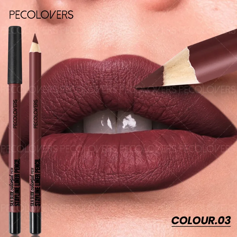 Delineador labial fosco, segundo contorno labial, lábios volumosos e charmosos, sem secagem, cosméticos labiais à prova d'água, adequados para iniciantes