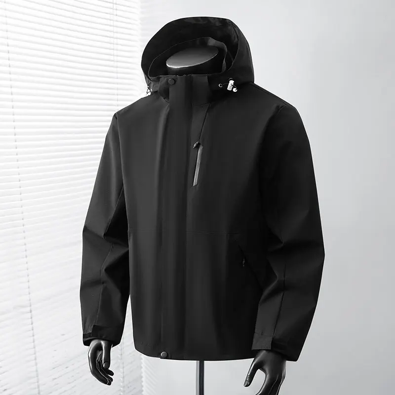 2026 Spring Outdoor Waterproof Jacket Men Hooded Windbreaker Rain Coat Breathable Fishing Camping Tactical Jackets Male Clothing