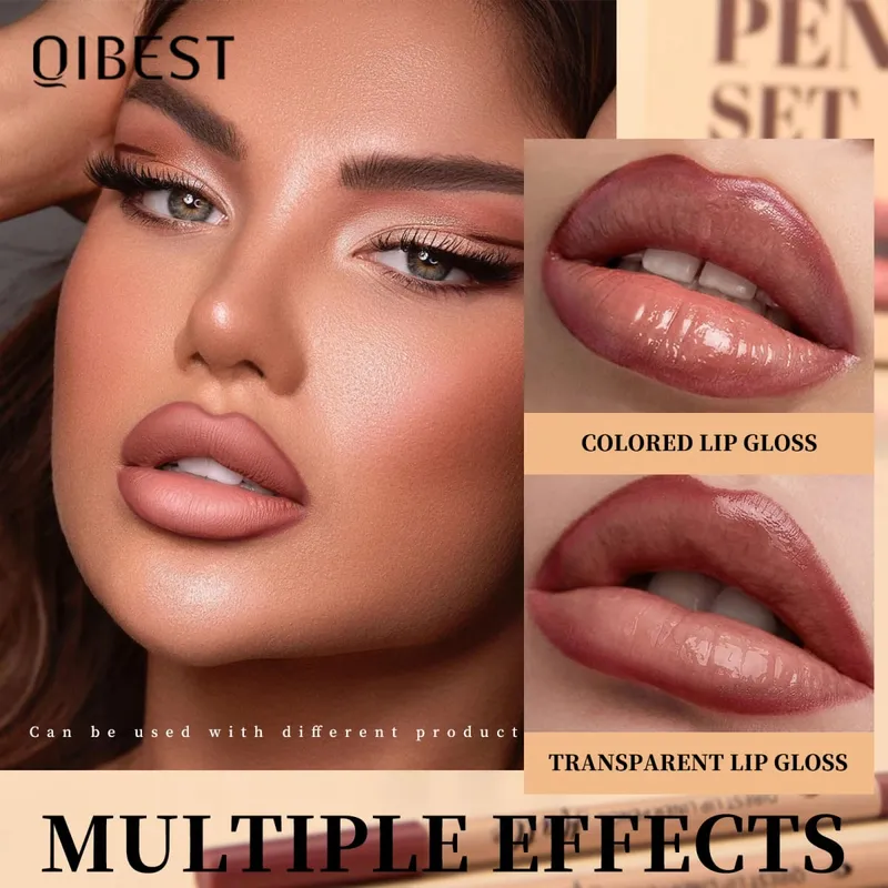 12 cores batom fosco lipliner caneta conjuntos de maquiagem à prova d'água duradouro delineador labial lápis contorno batom caneta cosméticos labiais
