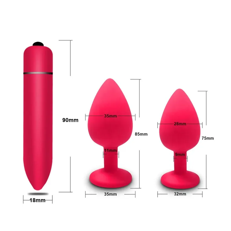 S/m/l plug anal vibrador de bunda feminino/homem silicone macio em forma redonda bala erótica anal plug bala gay brinquedos sexuais para adultos — image 31