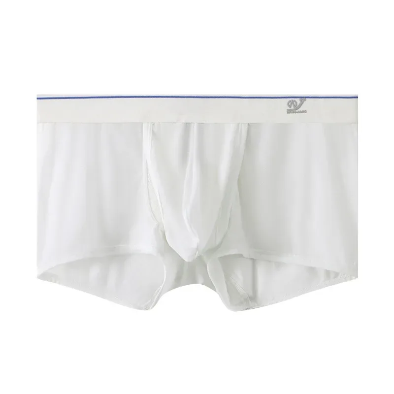 1 pçs gelo seda espaço cápsula roupa interior masculino compartimento sólido verão respirável ultra-fino boxers shorts transparentes hombre