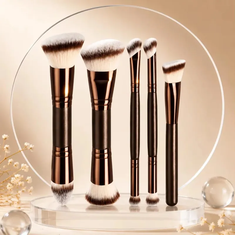 Conjunto de ferramentas de maquiagem multifuncional, 6/9 peças, inclui pincel de base, pincel de pó, blush, corretivo, cont — image 3