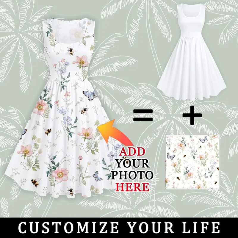 Vestido feminino de verão personalizado, adicione seu design personalizado, elástico, slim, vestidos suspensores, elegante, roupas sexy, festa, presente de aniversário — image 5