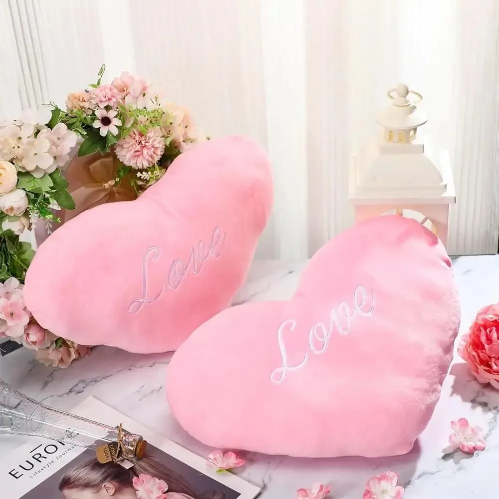 Hot Heart Shape Heart Plush Pillow Pink Color Valentines gift Soft Pillow Red Color Stuffed Pillow Home Decorative