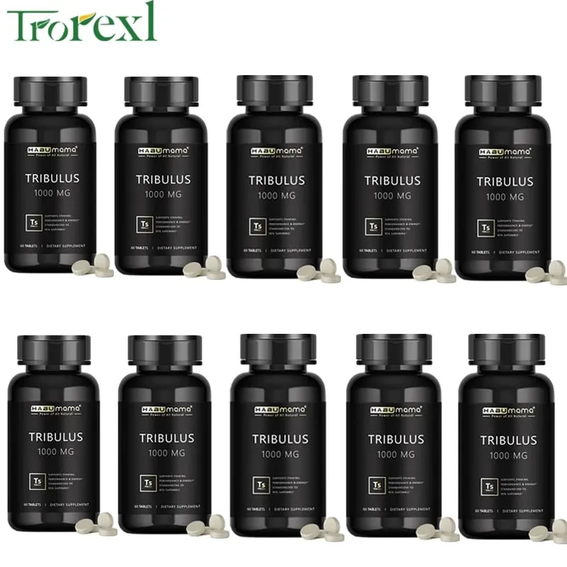 Comprimidos de Tribulus Terrestris de alta pureza, suplemento masculino que aumenta a resistência energética e ação rápida 60 comprimidos