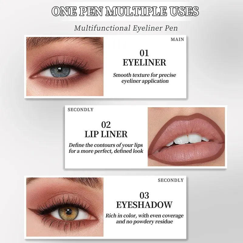 ART VALUE 6 Color Matte Eyeliner Pencil Makeup Sets Easy Coloring Sweat Proof Eyeshadow Pencil Lasting Shimmer Eyeliner Cosmetic