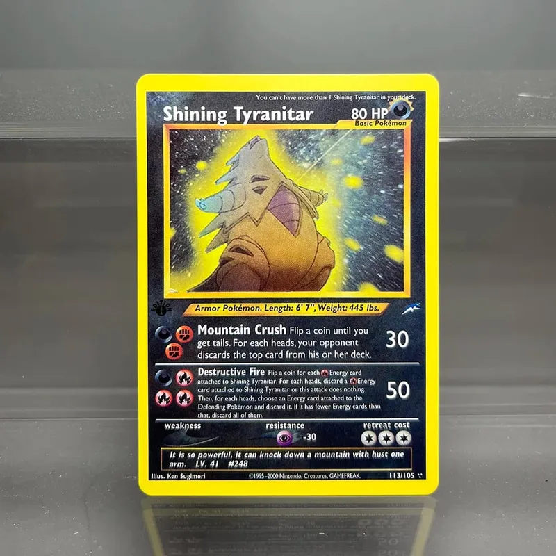 Neo destino charizard ptcg cartão de coleção única 1ª edição 1996 tyranitar gengar cartão pkm cartões proxy brinquedos presentes