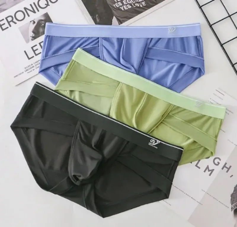 Cuecas masculinas respirável 3d bolsa leve biquíni masculino macio puro conforto secagem rápida elástico triângulo para o verão