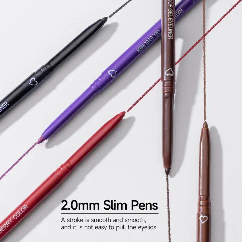 Brown Eyeliner Pencil Waterproof Long-lasting Blue Black Brown Easy Wearing Eyeliner Pen
