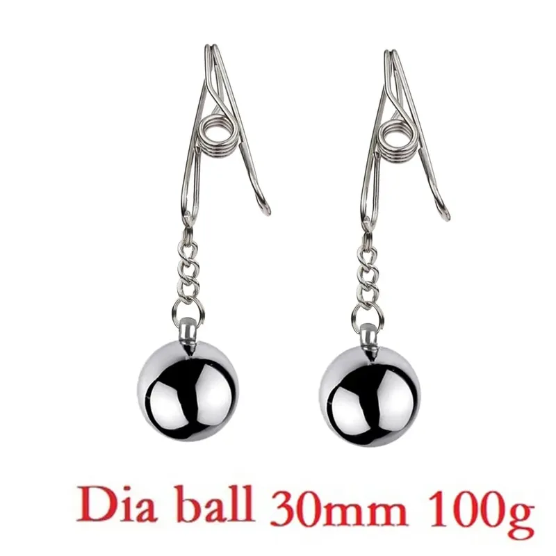 Clipes de braçadeira de mamilo pesado, estimulador de escravo de peso, clipes de metal com bola de peso, bondage, brinquedo sexual para mulheres