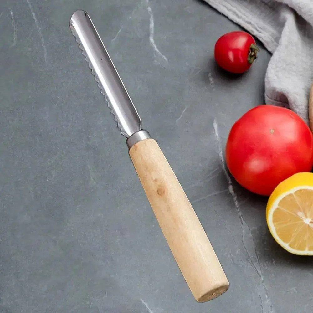 Corer ferramenta de cozinha de aço inoxidável pêra pitter antiderrapante manual de cozinha corer com alça de madeira para cortar frutas cozinhar salada