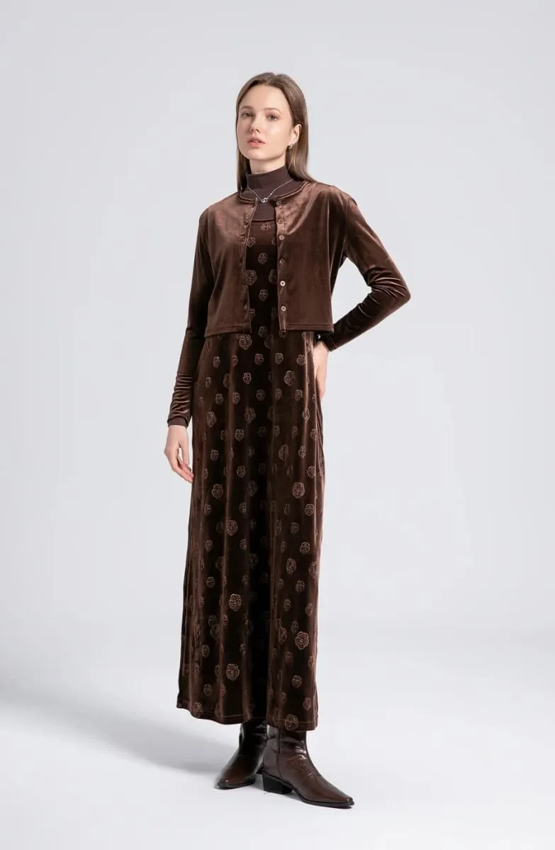 AS 2024 roupas femininas de veludo outono-inverno vestido com alça ajustável + tops básicos + cardigã + vestido sem mangas (envio em 1 dia)