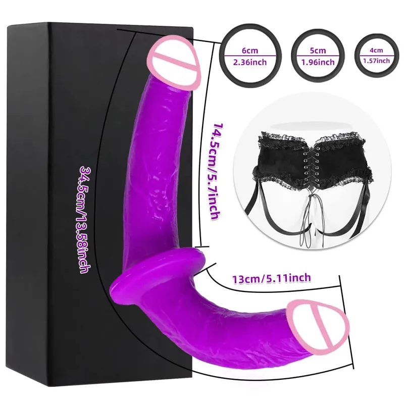 Vibrador realista de duas cabeças, pênis longo, penetração dupla, ponto g, vagina, pau anal, projetado para mulheres lésbicas, brinquedos sexuais adultos
