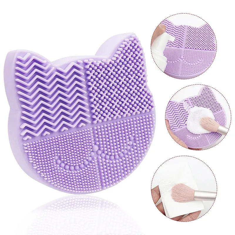 Escova de maquiagem de silicone, caixa de armazenamento de limpeza, placa de lavagem, limpador de tapete, ferramentas de pincéis cosméticos