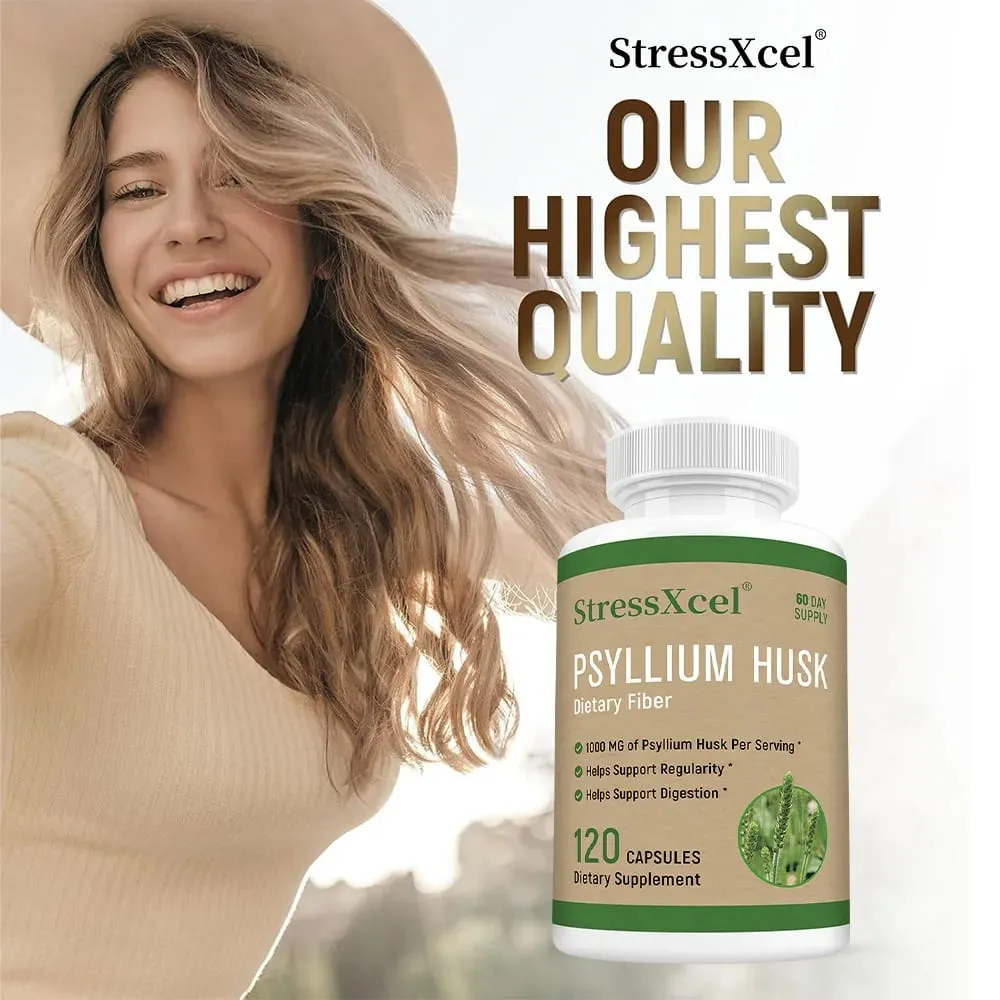 Psyllium Husk - Natural Soluble Fiber Good for Intestinal Health Cleansing Detox Supports Digestive System Health Supplement