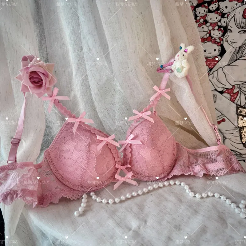 Conjunto de sutiã halter roxo com alça cruzada, detalhe de borboleta, kit de lingerie push up elegante para mulheres, conforto macio, uso diário