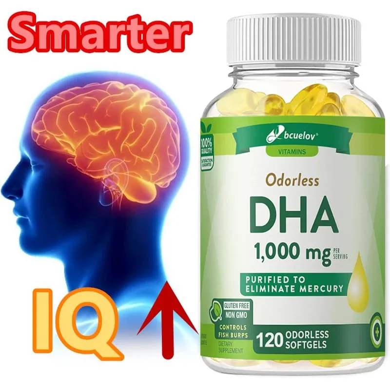 Bcuelov 高效 DHA - 支持大腦健康和認知功能 提高專注力和智力思維