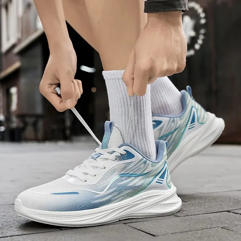 Men's breathable mesh sneakers summer soft-sole anti-slip casual running shoes fashion students lightweight speed sports shoes