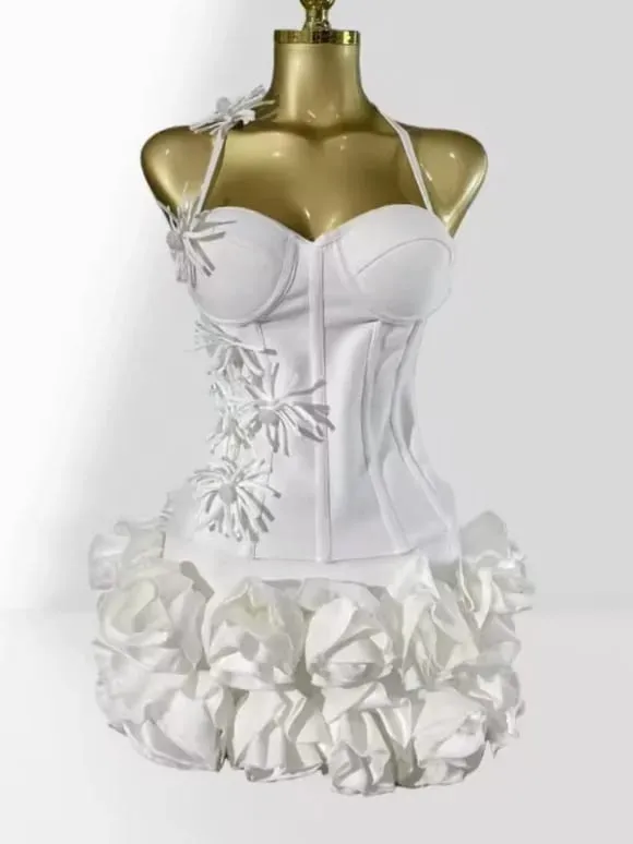 VC Chic Halter Estilo Sem Mangas Espartilho Mini Vestido com Enfeites Exclusivos para uma Noite Especial Vestido de Noite — image 12