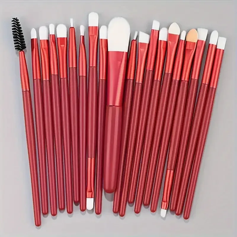 Conjunto de pincéis de maquiagem para os olhos, 20 peças, detalhe, pincel de maquiagem, branco, ultra macio, delineador, mistura, ferramenta de maquiagem