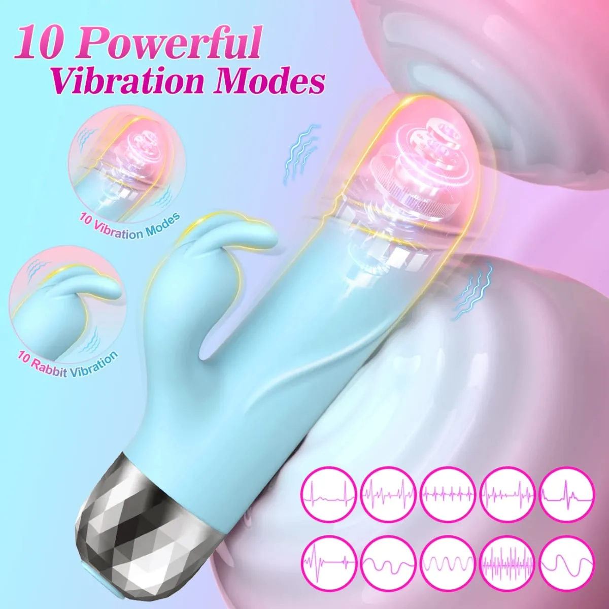 Vibrador coelho poderoso para mulheres, estimulador de clitóris, ponto g, vibrador, massageador vaginal, masturbação feminina, brinquedos sexuais para adultos