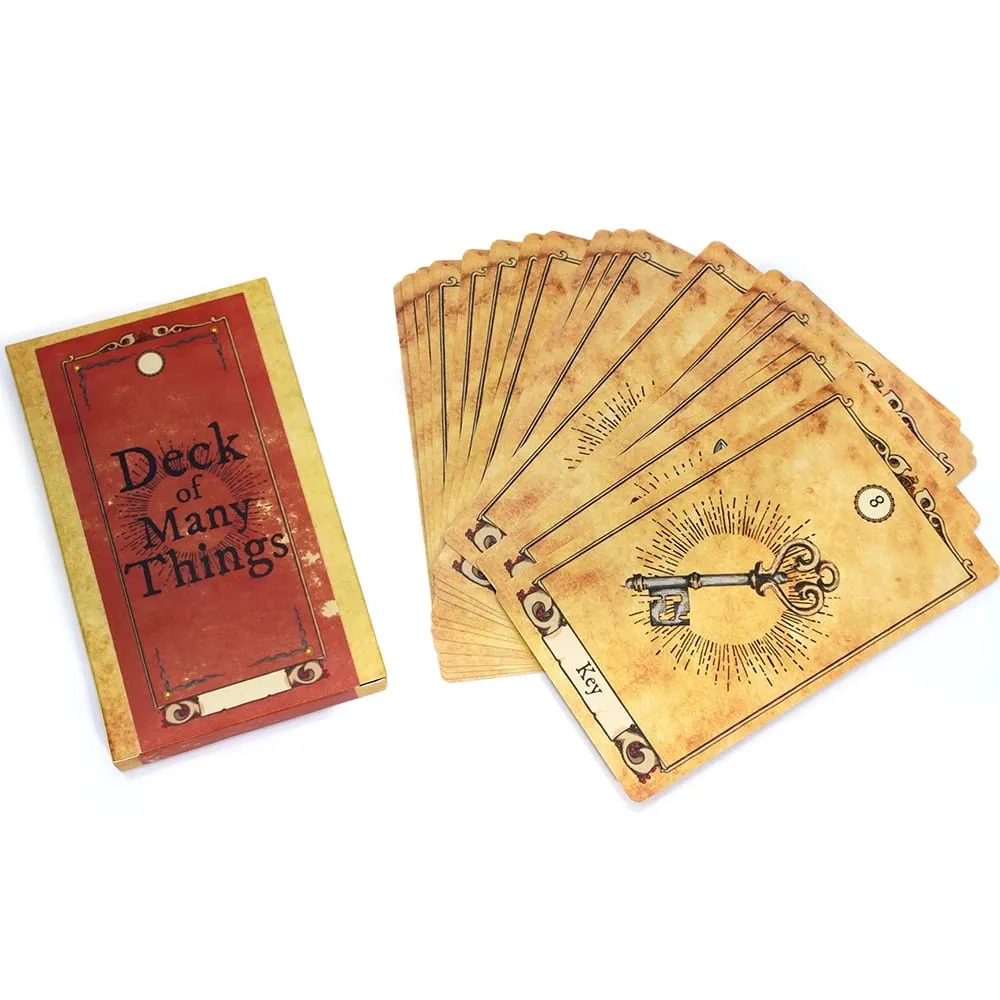 Baralho de muitas coisas estilo vellum 12x7cm tamanho aventuras inspiradas fantasia roleplay acessórios de mesa rpg com cartão ilustrado — image 2