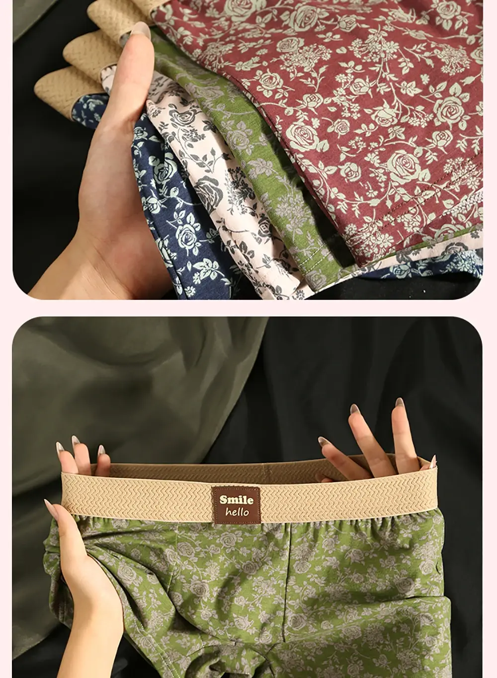 3 unidades/pacote romântico rosa impressão calcinha masculina de algodão macio e confortável respirável boxer homme 3d grande espaço bolsa roupa interior masculina