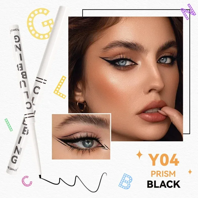 Lápis de delineador preto e branco à prova d'água, de longa duração, à prova de manchas, para maquiagem de olhos ousada, fórmula de fácil deslizamento, cosméticos