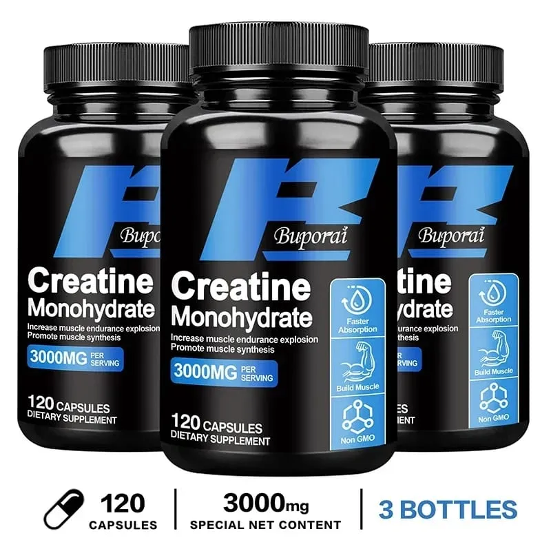 一水肌酸 - 支持肌肉能量和認知功能，增加瘦肌肉質量 - 無麩質補充劑