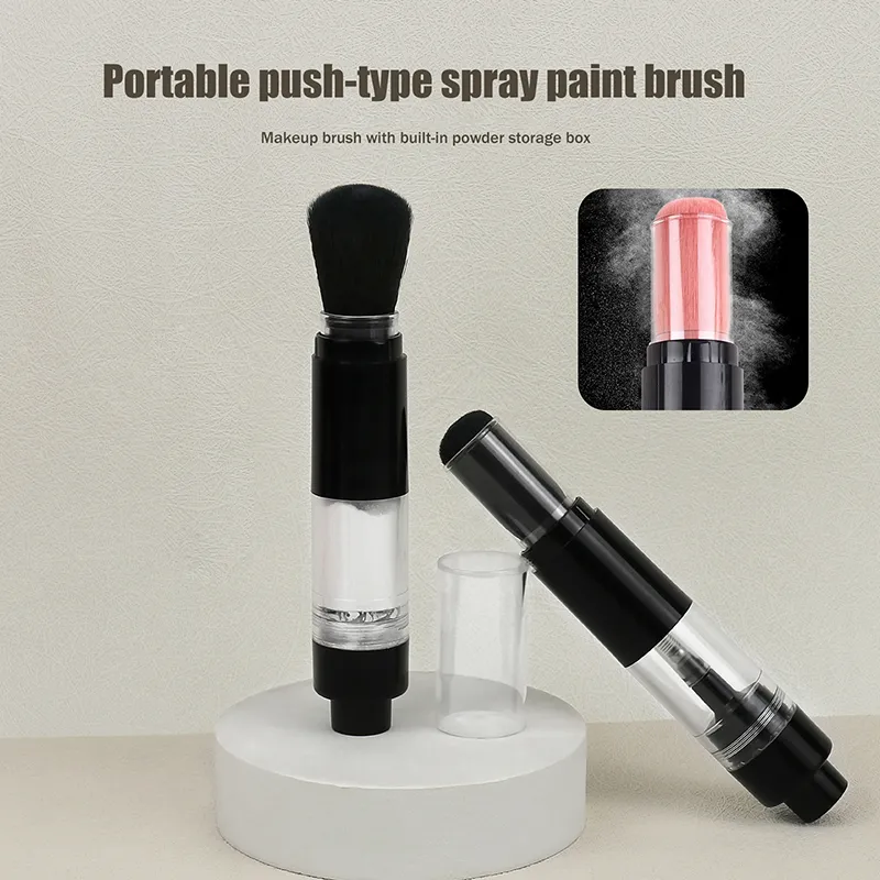 Multi-funcional push-on spray pó escova recarregável escova de pó cosméticos pincéis de pó fundação blush escova ferramentas de maquiagem — image 2